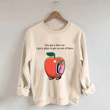 Apple Car Driving Fast Car Sweatshirt