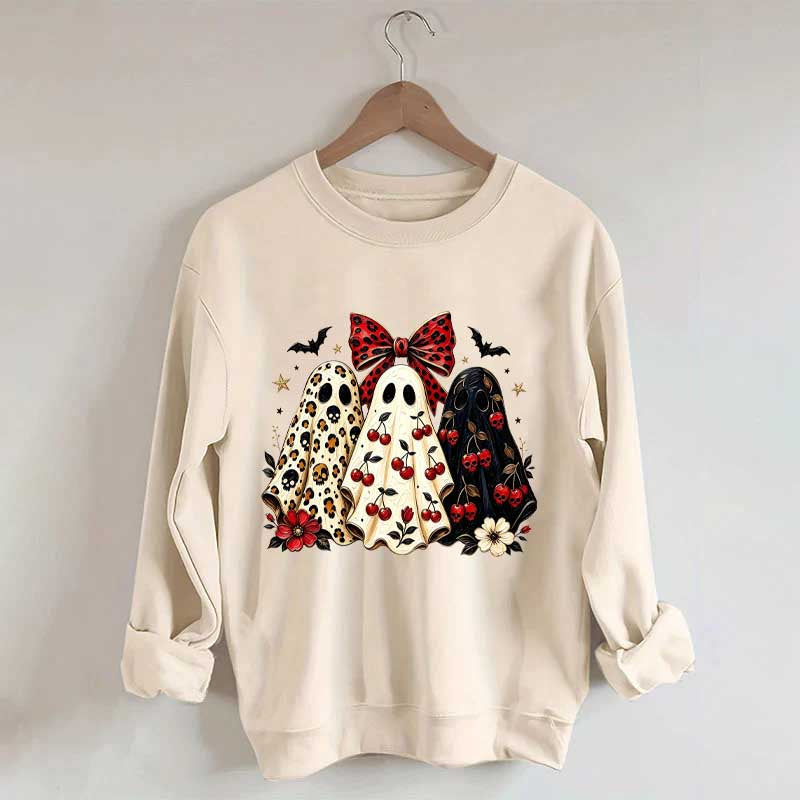 Cherry Ghost Coquette Halloween Sweatshirt