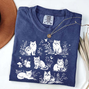 Vintage 90s Cats Pet Floral T-Shirt