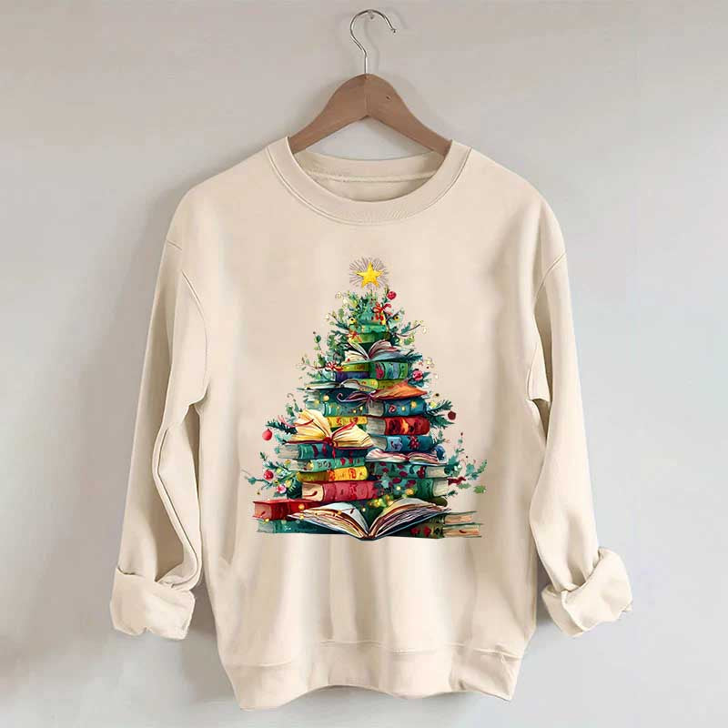 Christmas Book Tree Xmas Lover Sweatshirt