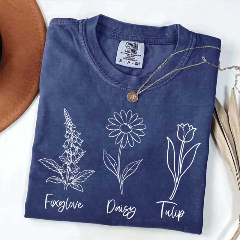 FDT Floral Foxglove Daisy Tulip T-Shirt