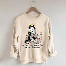 Christmas Cat Lights Sweatshirt