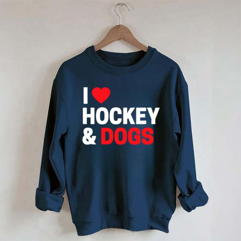 I Love Hockey & Dogs Sweatshirt