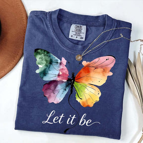 Let It Be Rainbow Butterfly Women T-Shirt