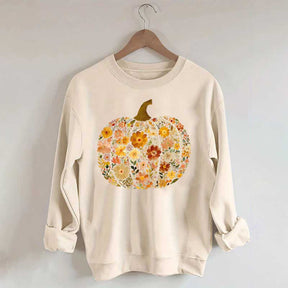 Boho Flowers Pumpkin Sweatshirt