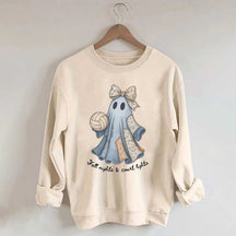Retro Patchwork Ghost Volleyball Sweatshirt
