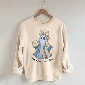 Retro Patchwork Ghost Volleyball Sweatshirt