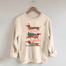 Funny Dachshund Through the Snow Sweatshirt