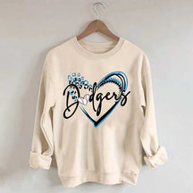 Dodgers Baseball Heart Sweatshirt