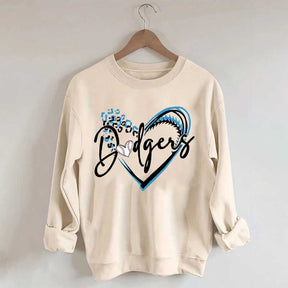 Dodgers Baseball Heart Sweatshirt