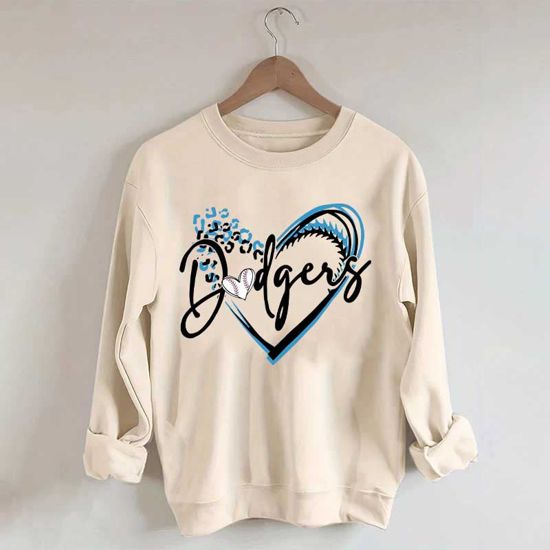 Dodgers Baseball Heart Sweatshirt