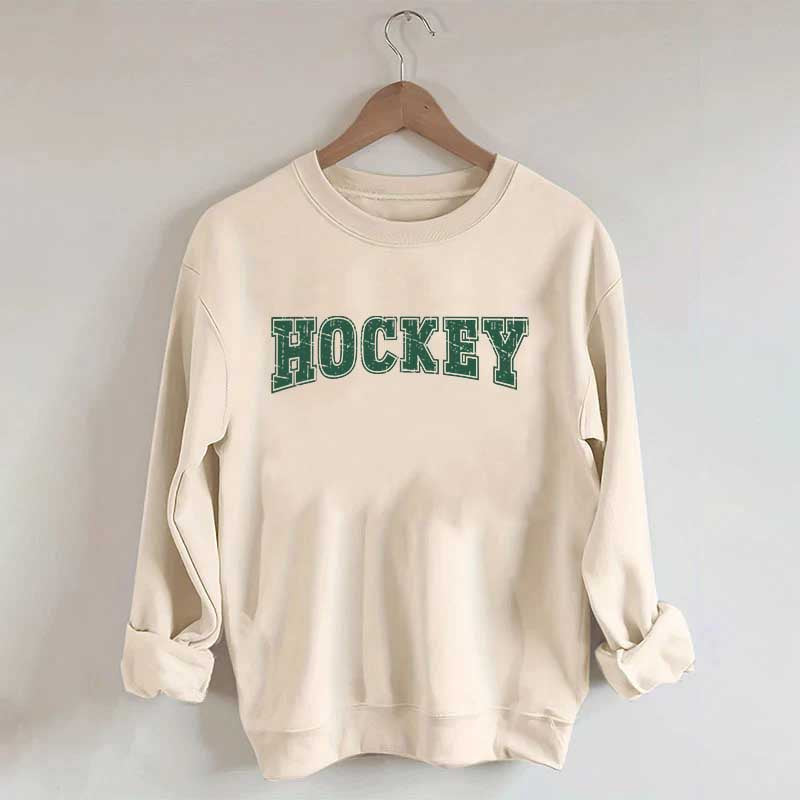 Retro Hockey Player Sporty Sweatshirt