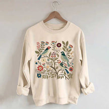 Cottagecore Birds and Flowers  Sweatshirt