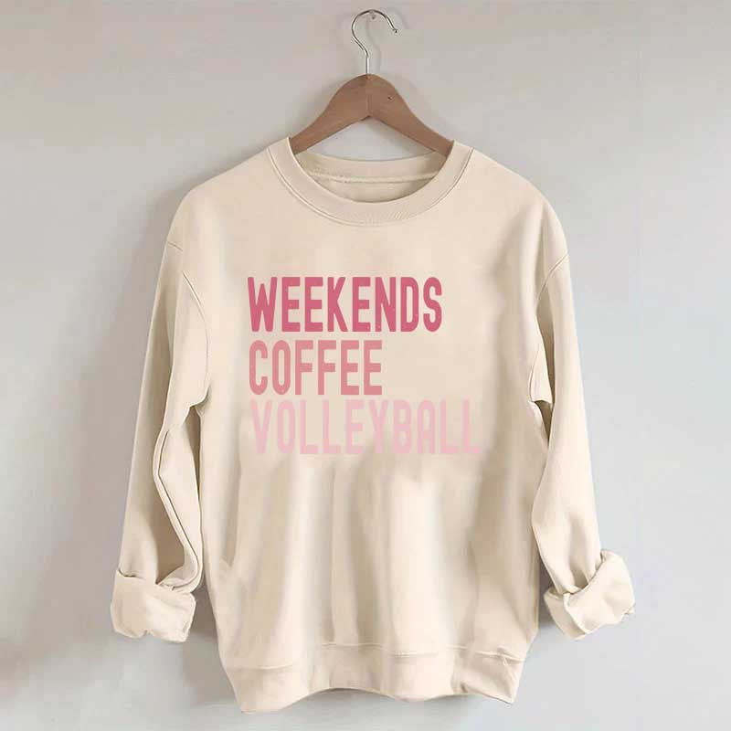 Weekend Coffee Volleyball Pink Sweatshirt