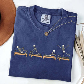 Halloween Pilates Skeleton Reformer Workout T-Shirt