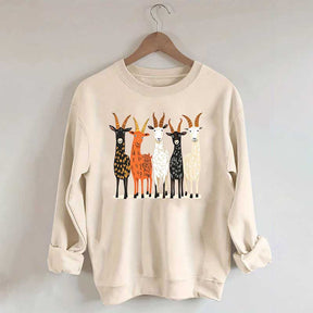 Colorful Goat Funny Farm Animal Sweatshirt