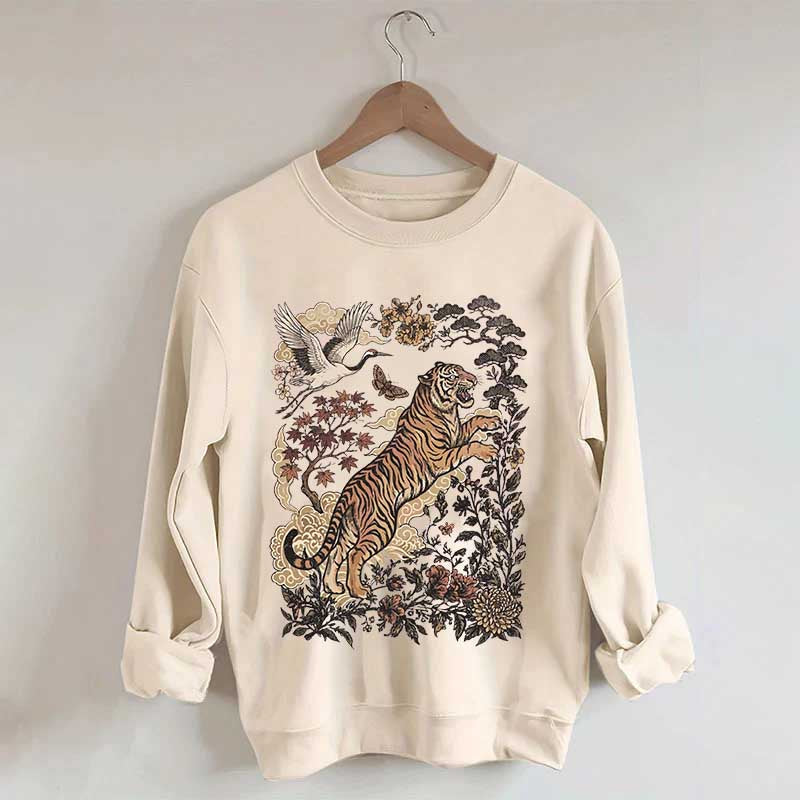 Retro Tiger Wild Cat Sweatshirt