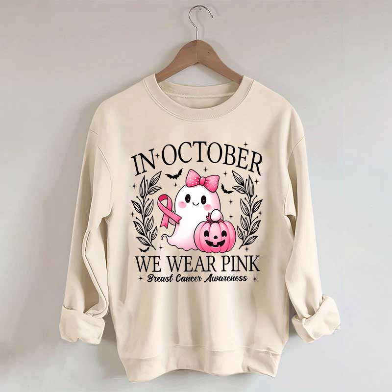 In October We Wear Pink Ghost Sweatshirt