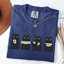 Mahjong Black Cat Game Night T-Shirt