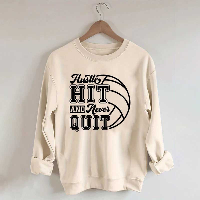 Hustle Never Quit Gameday Games Practice Fan Sweatshirt