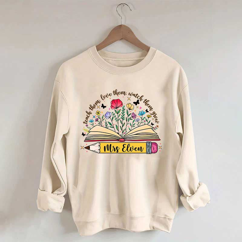 Custom Teacher Wildflower Sweatshirt