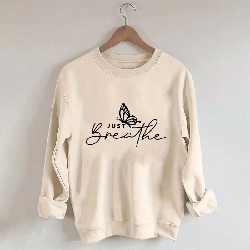 Just Breathe Meditation Butterfly Yoga Sweatshirt