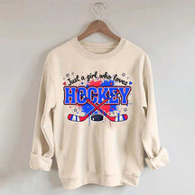 Cozy Gildan Hockey Girl Sweatshirt