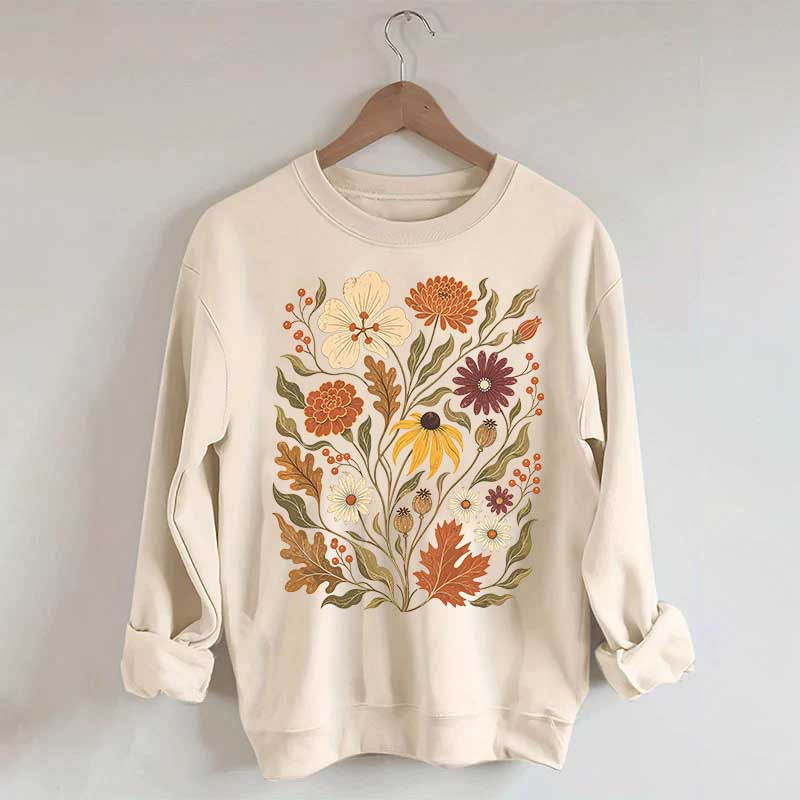 Autumn Floral Vintage Botanical Sweatshirt