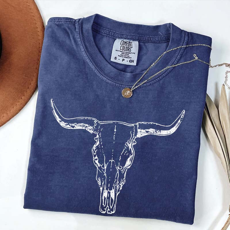 Comfort Colors Boho Cow Skull T-Shirt