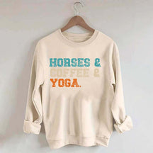 Horses Coffee Yoga Sweatshirt