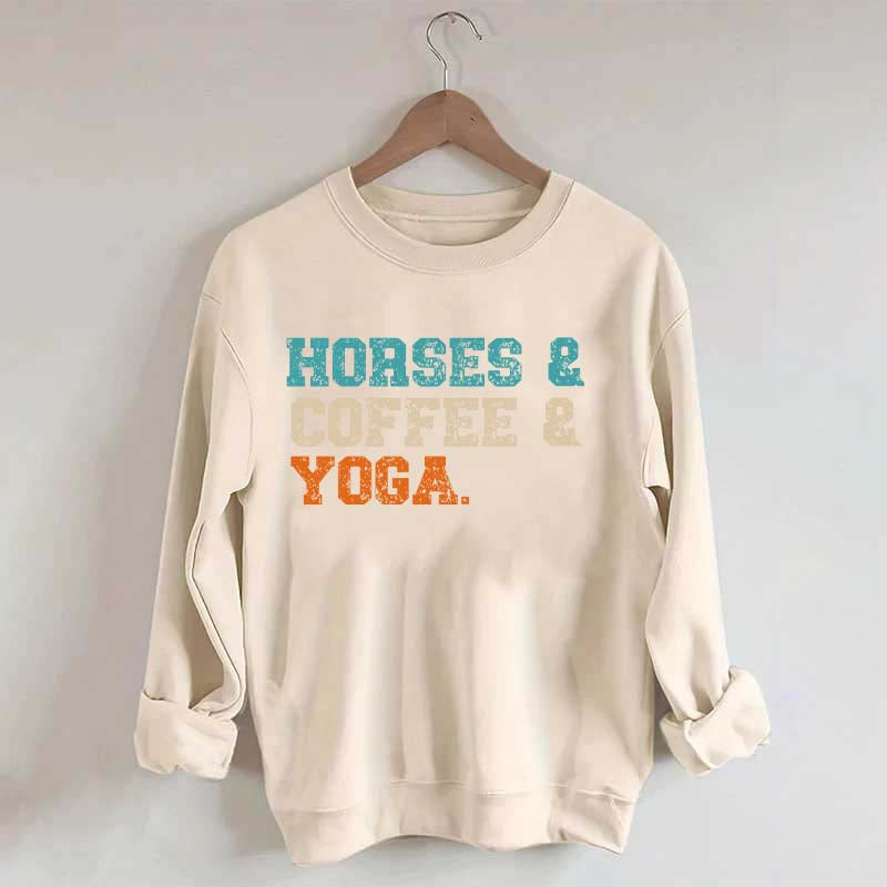 Horses Coffee Yoga Sweatshirt