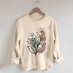 Modern Botanical Abstract Floral Sweatshirt