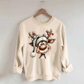 Retro Reindeer Merry Christmas Sweatshirt