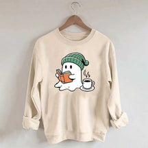 Winter Ghost Reading Book Coffee Sweatshirt