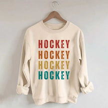 Retro Hockey Text Art Sweatshirt