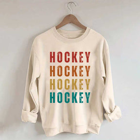 Retro Hockey Text Art Sweatshirt