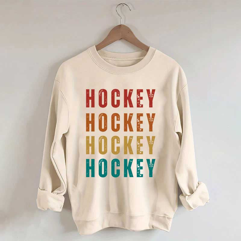Retro Hockey Text Art Sweatshirt