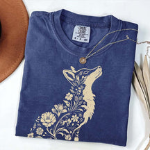 Retro Floral Fox Woodland Animal T-Shirt