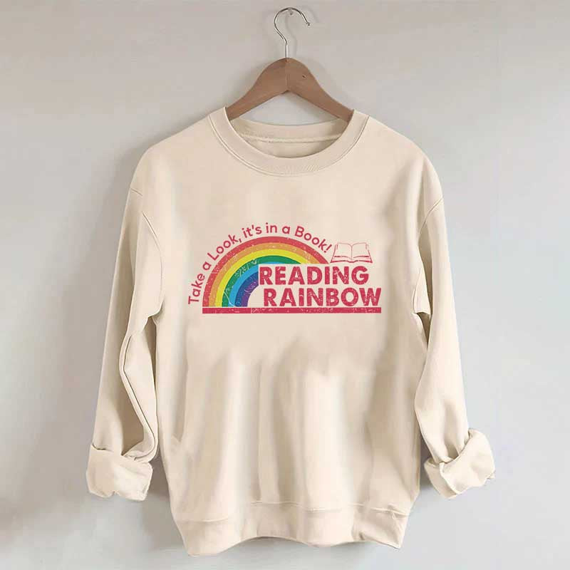 Teacher Reading Rainbow Sweatshirt