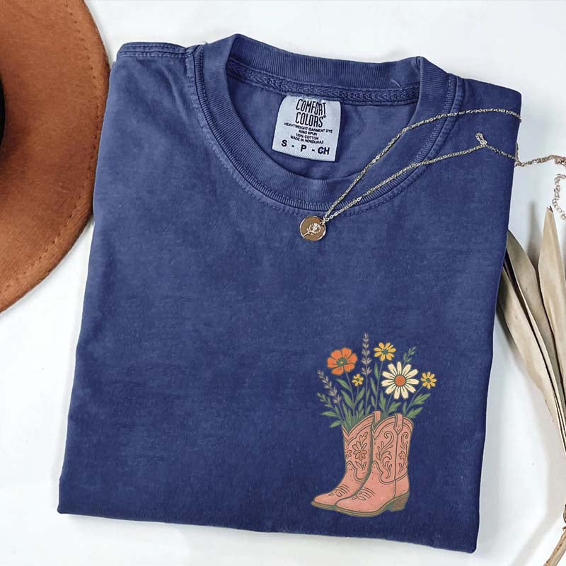 Cowgirl Boots Wildflowers T-Shirt