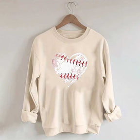 Baseball Heart Graphic Sweatshirt