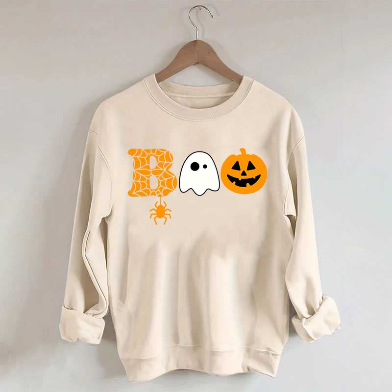 Halloween Boo Ghost Pumpkin Spider Sweatshirt