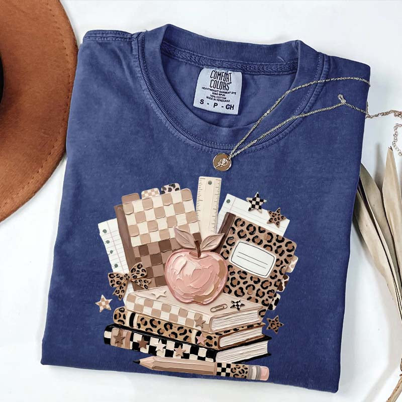 Checkered Leopard Teacher T-Shirt
