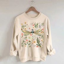 Dragonfly Floral Cottagecore Botanical Retro Sweatshirt