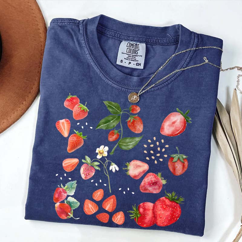 Summer Strawberry Botanical Garden T-Shirt