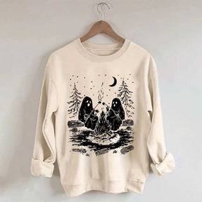 Retro Halloween Ghost Camping Sweatshirt