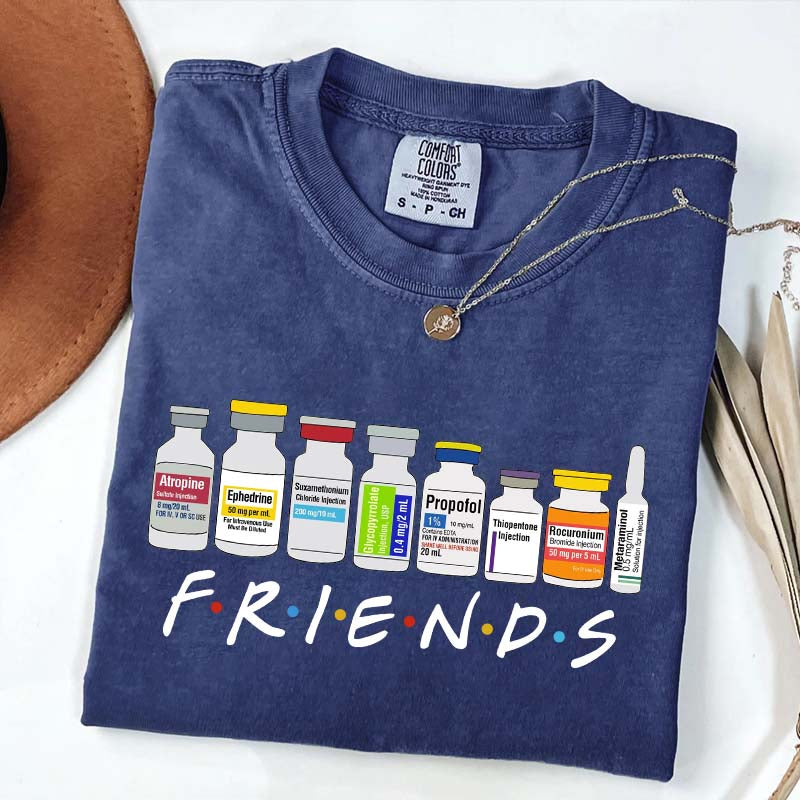 Nurse Friends Propofol CRNA Medical Critical Care T-Shirt