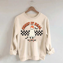 Retro Ghost Creep It Real Halloween Sweatshirt
