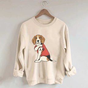 Featuring Tattooed Dog I Love Mom Sweatshirt