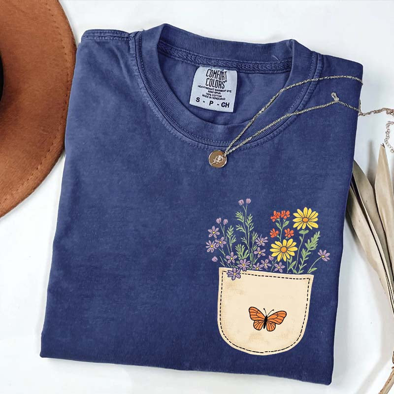 Wild Flowers Pocket Comfort Color T-Shirt